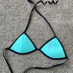 Blue neoprene bikini top